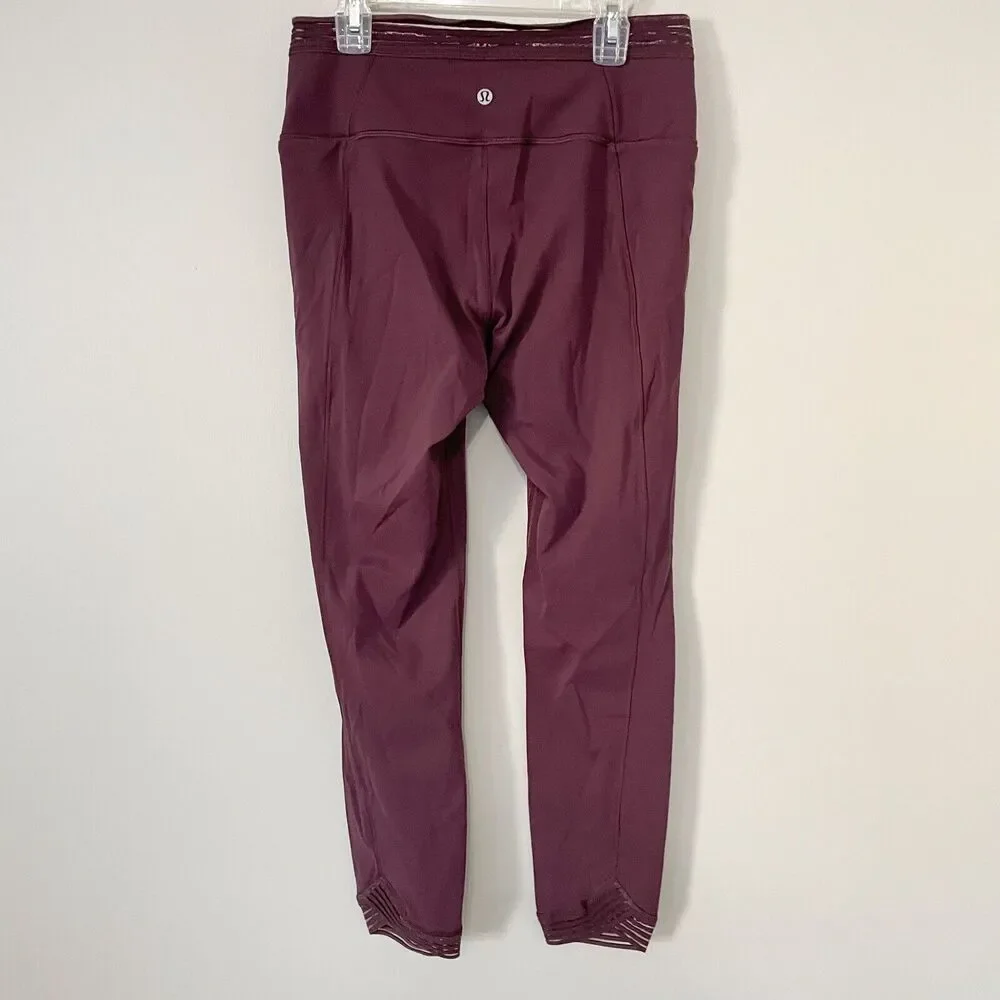 Lululemon Size 8 Purple Find Focus Mesh 7/8 Length Leggings Workout Athletic - Picture 4 of 8